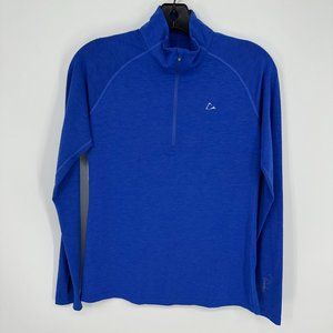 3/$25 Paradox 1/4 Zip Top S Merino Wool Blend Long Sleeve Dry Release Royal Blue